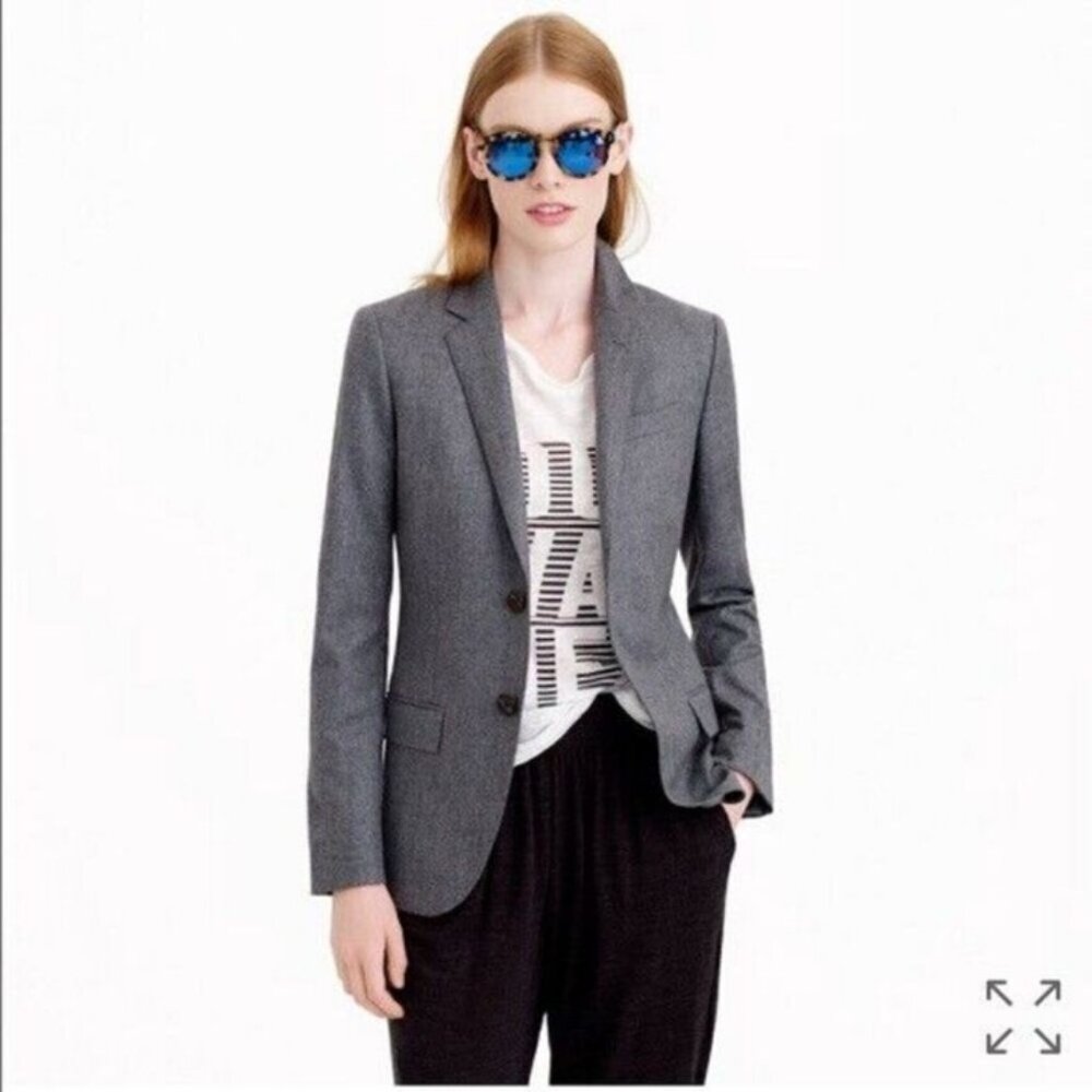 LIKE NEW J CREW CLASSIC GRAY BLAZER - SIZE 2
